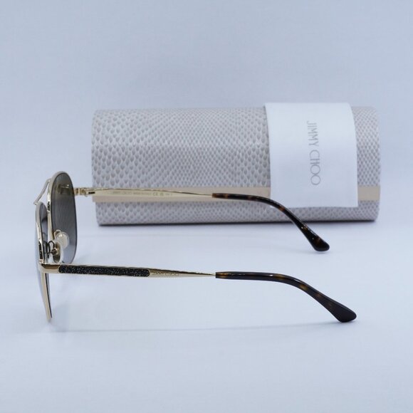Jimmy Choo JIMENA/S 006J HA Aviator Sunglasses - Gold/Havana/Brown main image 4